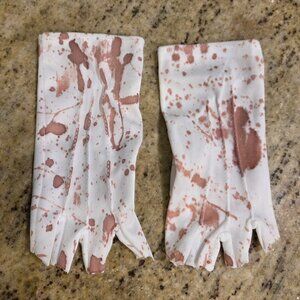 Fingerless White Fake Bloody Gloves Art the Clown Costume Pennywise One Size